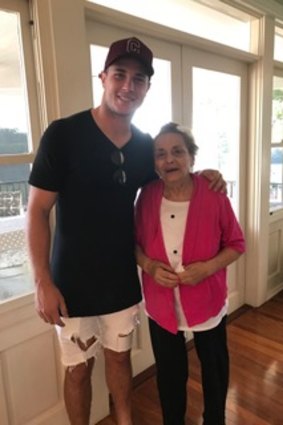 Mitchell Moses with his late grandmother Barbara.