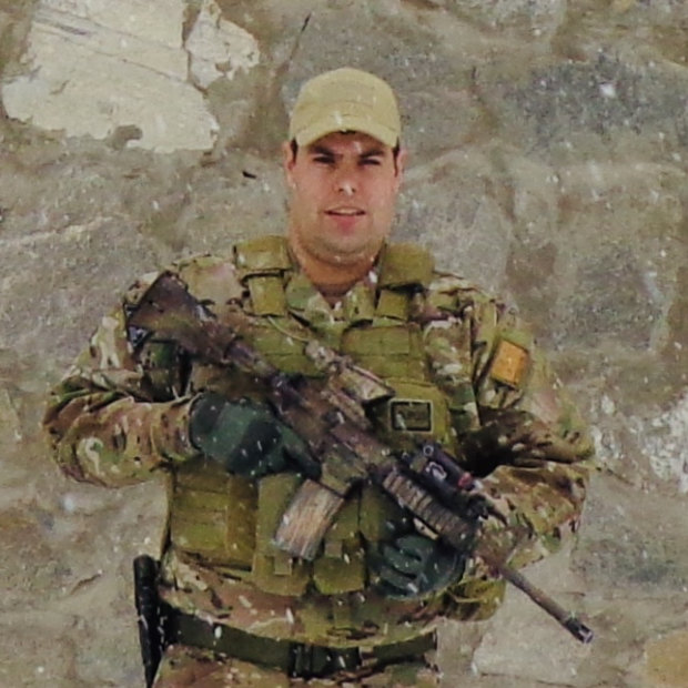 Buderim MP Brent Mickelberg in his former role as a soldier in Afghanistan.