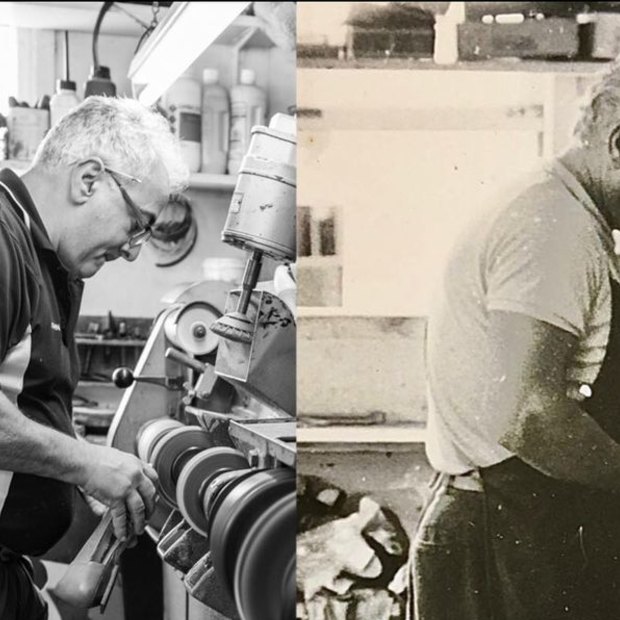 John Lucchi (left) and his late father Joe (right). 