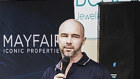 James Mawhinney talks up the Dunk Island tourism project in a Mayfair promotion.