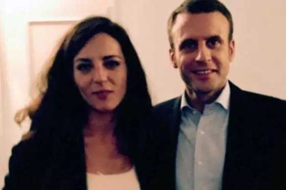 Coralie Dubost with French President Emmanuel Macron.