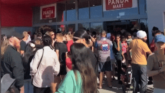 Shoppers at Panda Mart, Cranbourne. 