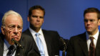 Rupert Murdoch with sons Lachlan and James.