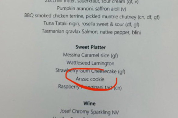 From the menu at the reception for King Charles and Queen Camilla.