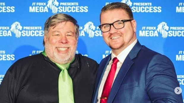 Apple co-founder Steve Wozniak with businessman Graeme Holm.