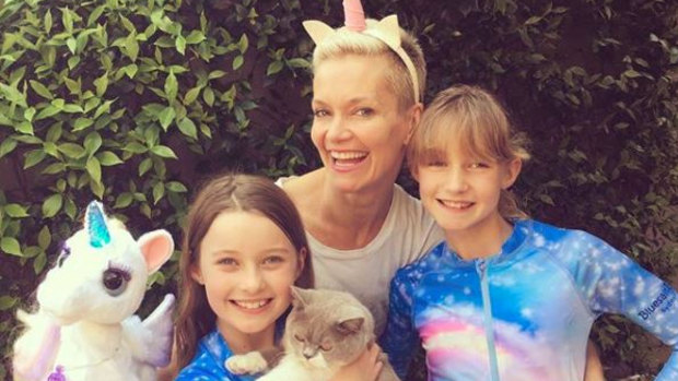 Jessica Rowe with her two daughters.