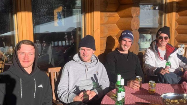 John Agnew, Tom Schofield, Edward Renton and Tom Tilley in Aspen. 