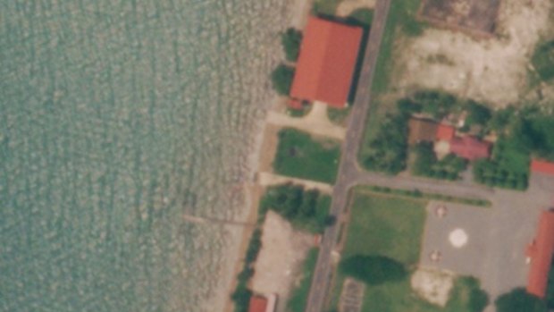 The US-funded facility (top) at Cambodia's Ream Naval Base has now also been demolished. 