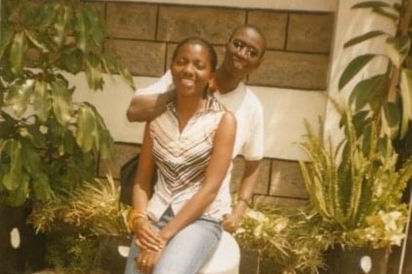 High school sweethearts Noel Yandamutso Zihabamwe and Delphine Uwamwezi Yandamutso in Kenya, 2004.