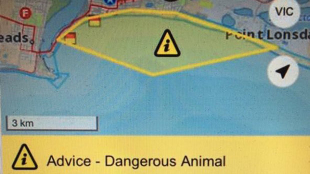 Emergency Victoria warning for the area on Thursday.