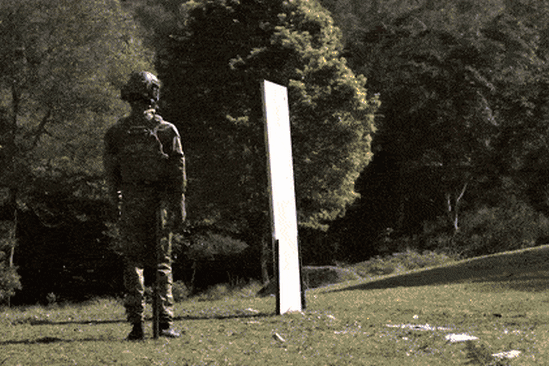 A controlled explosion shows the impact on those nearby.