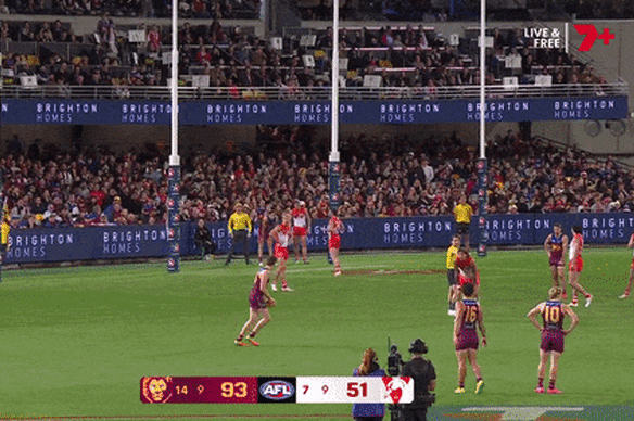 Logan Morris had this set shot goal disallowed.