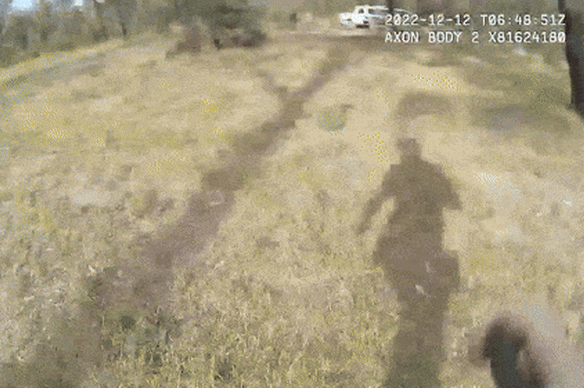 Footage from Constable Randall Kirk’s bodycam footage as he ran for safety.