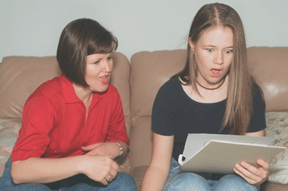 Jane Thomson unsealing and celebrating her HSC mark, 30 years ago. 