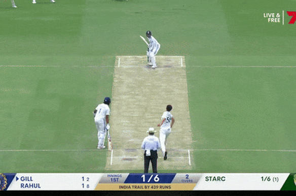 Mitch Marsh takes a screamer on day three at the Gabba.
