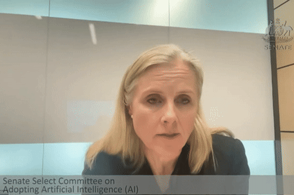Google’s Lucinda Longcroft denied receiving AI assistance in her Senate questioning.
