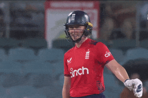 Heather Knight shows her displeasure at being called off for rain.