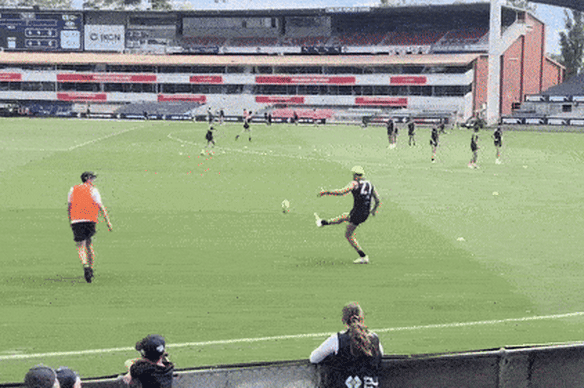 A Carlton pre-season training session in January has sparked plenty of online commentary.