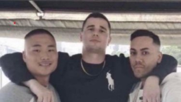 Hong Ben Lee (left) Jesse Leilan MacKenzie (middle) and William Shepley (right) were arrested on Saturday night following an alleged brawl with teenage girls in Pirrama Park, Pyrmont.