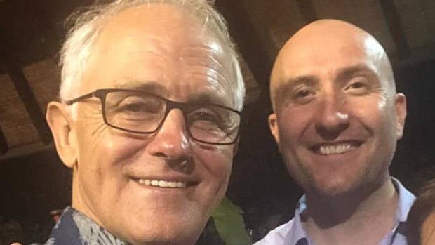 Former prime minister Malcolm Turnbull pictured with businessman Nigel Grier.