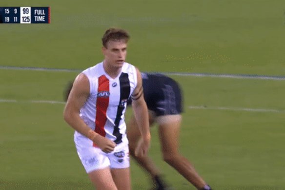 Zac Williams was banned for this bump on Hunter Clark.