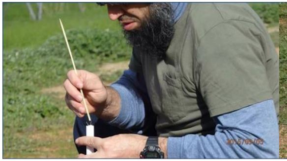 Haisem Zahab testing rockets on his rural property. 