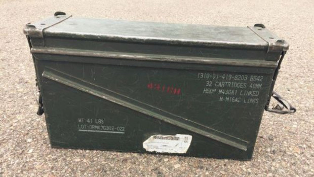 Missing: a box of explosive explosive ammunition.