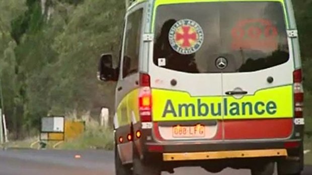 An ambulance has taken an injured cyclist to Princess Alexandra Hospital.