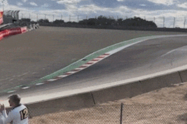 Porsche driver Manuel Gil Del Real walked away from this horror crash at Laguna Seca.