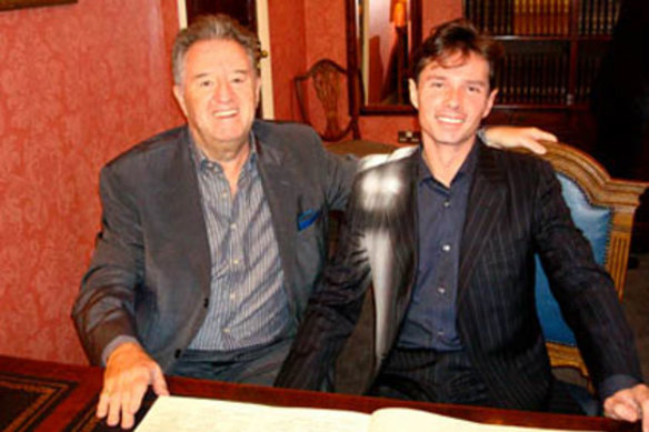 Peter Ikin and Alexandre Despallieres at their 2008 commitment ceremony in London. Ikin would be dead within a month.