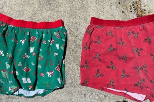 John Frylinck is believed to be wearing boxers with a Christmas pattern similar to those pictured.