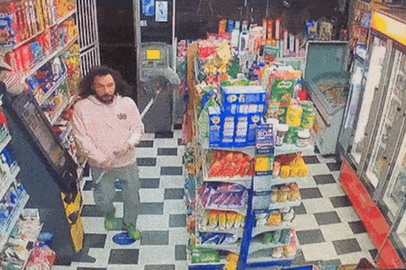 Store CCTV captured the hero bystander armed confronting the alleged thief.