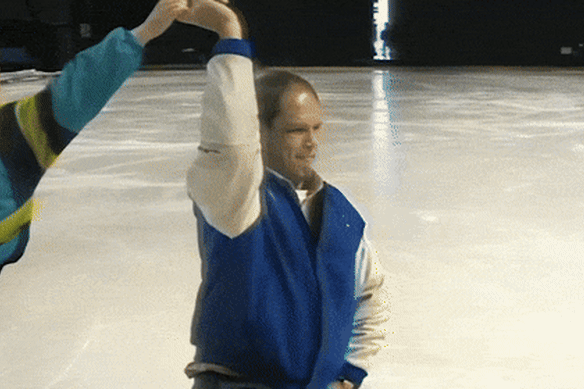    A snippet of my encounter with the greats, Torvill and Dean. Yes, I was on thin ice. 