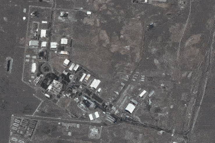 Map depicting potential US nuclear targets in Iran.