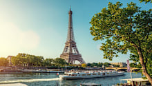 Soak up iconic Parisian views of the Eiffel Tower.