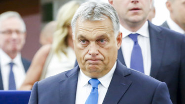 Hungarian prime minister Victor Orban confronts the European Parliament during a debate over his country's respect for human rights.