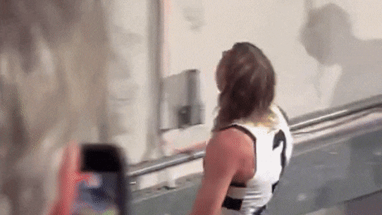 Bailey Smith interacts with a member of the crowd at the Adelaide Oval after Geelong’s win. The AFL has confirmed it is investigating the incident.