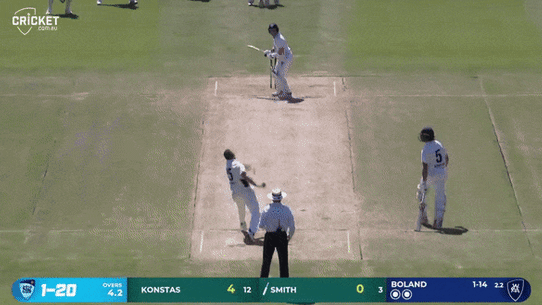Steve Smith falls lbw to Scott Boland.