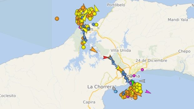 Traffic jam at Panama Canal as drought lowers water level