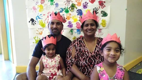 Priya and Nadesalingam and their Australian-born daughters Kopika and Tharunicaa. 