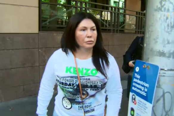 Roberta Williams after leaving the Magistrates Court on Monday, where she successfully argued for her requirement to report to police station four times a week to be removed.