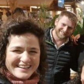 Budding politician Tamar Kedem-Siman Tov, left, with friend Yishai Lacob, a Sydneysider.  