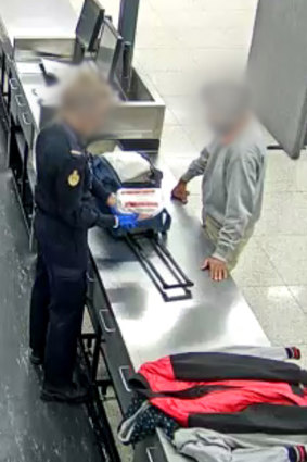 Australian Border Force officers stopped and questioned the man after he arrived on a flight from Malaysia.