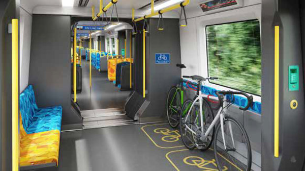 The new designs for the X'Trapolis train includes more bicycle storage.