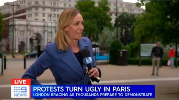 Nine News reporter Sophie Walsh was assaulted in central London.