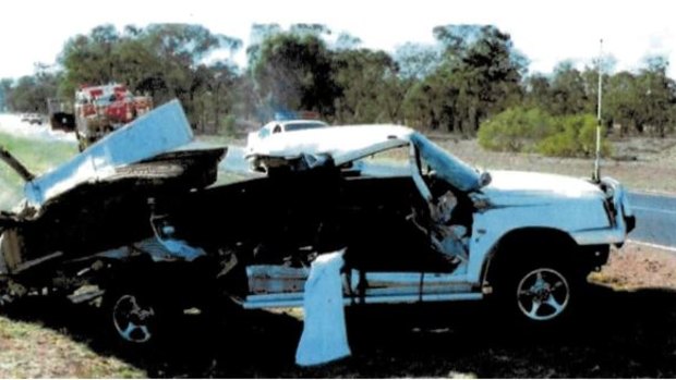 The Triton dual cab 4WD ute Tony Webb was driving when he was hit by a truck in 2007.