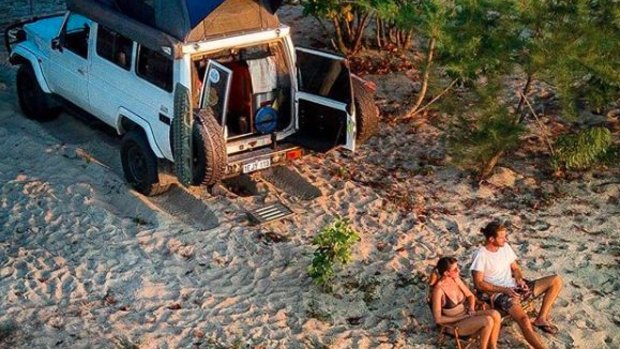 The couple camp along the beach in Penang, in mainland Malaysia. Many of the photos on their blog were taken using a drone.