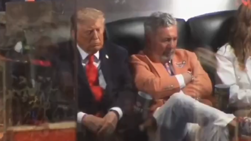 Donald Trump booed, appears to fall asleep at NBA Finals in New York
