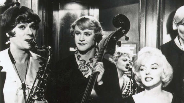 Tony Curtis, Jack Lemmon and Marilyn Monroe in Some Like It Hot.