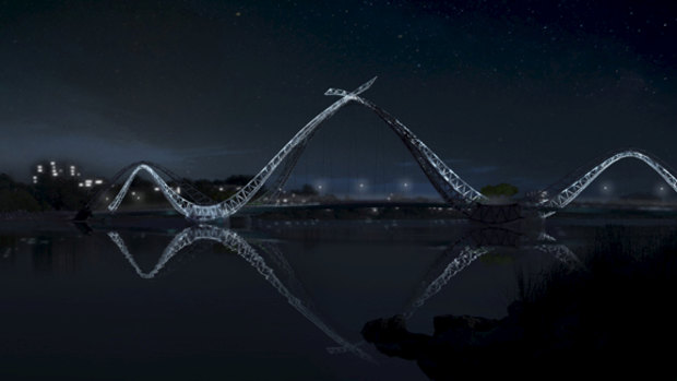 The Matagarup Bridge connects fans in East Perth and the CBD to Optus Stadium over the Swan River.